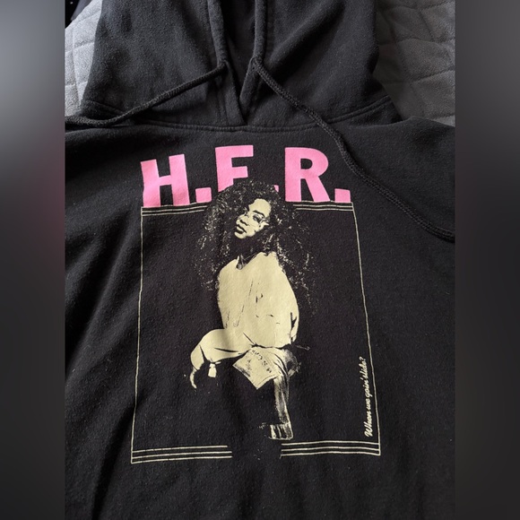 HER Hoodie Black in Color Sizes Medium or Large - Picture 2 of 6